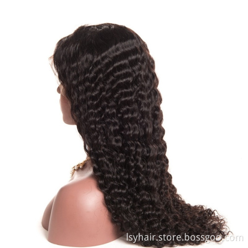 Deep Wave  Lace Front Wig 100%  Raw Human Hair , Gluesless Deep Wave Lace Front Wigs With Elastic Band Wigs For African American